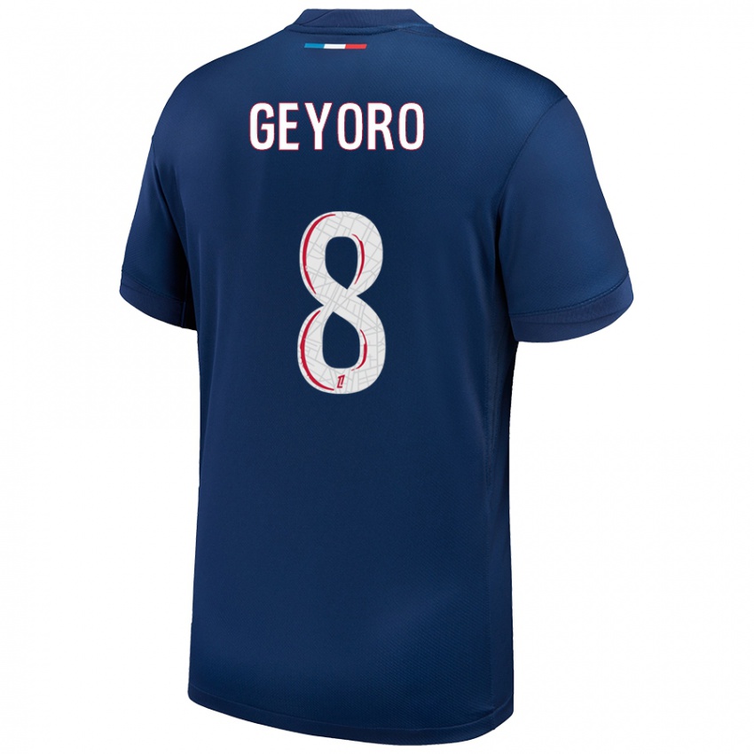 Dames Grace Geyoro #8 Marineblauw Wit Thuisshirt Thuistenue 2024/25 T-Shirt