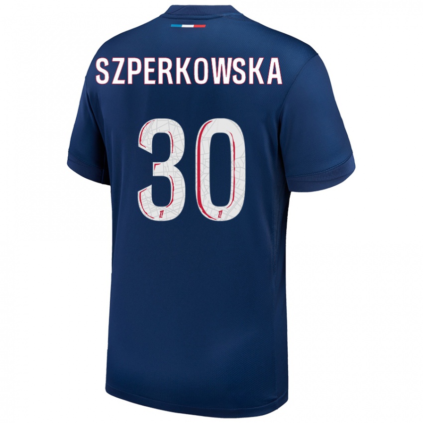 Dames Oliwia Szperkowska #30 Marineblauw Wit Thuisshirt Thuistenue 2024/25 T-Shirt