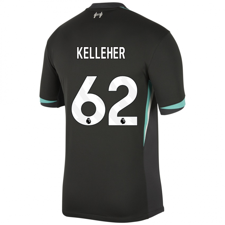 Dames Caoimhin Kelleher #62 Zwart Antraciet Wit Uitshirt Uittenue 2024/25 T-Shirt