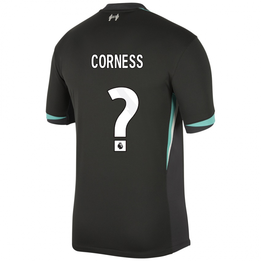 Dames Dominic Corness #0 Zwart Antraciet Wit Uitshirt Uittenue 2024/25 T-Shirt