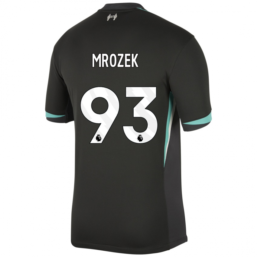 Dames Fabian Mrozek #93 Zwart Antraciet Wit Uitshirt Uittenue 2024/25 T-Shirt