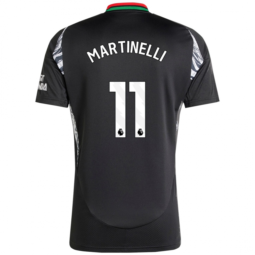 Dames Gabriel Martinelli #11 Zwart Uitshirt Uittenue 2024/25 T-Shirt