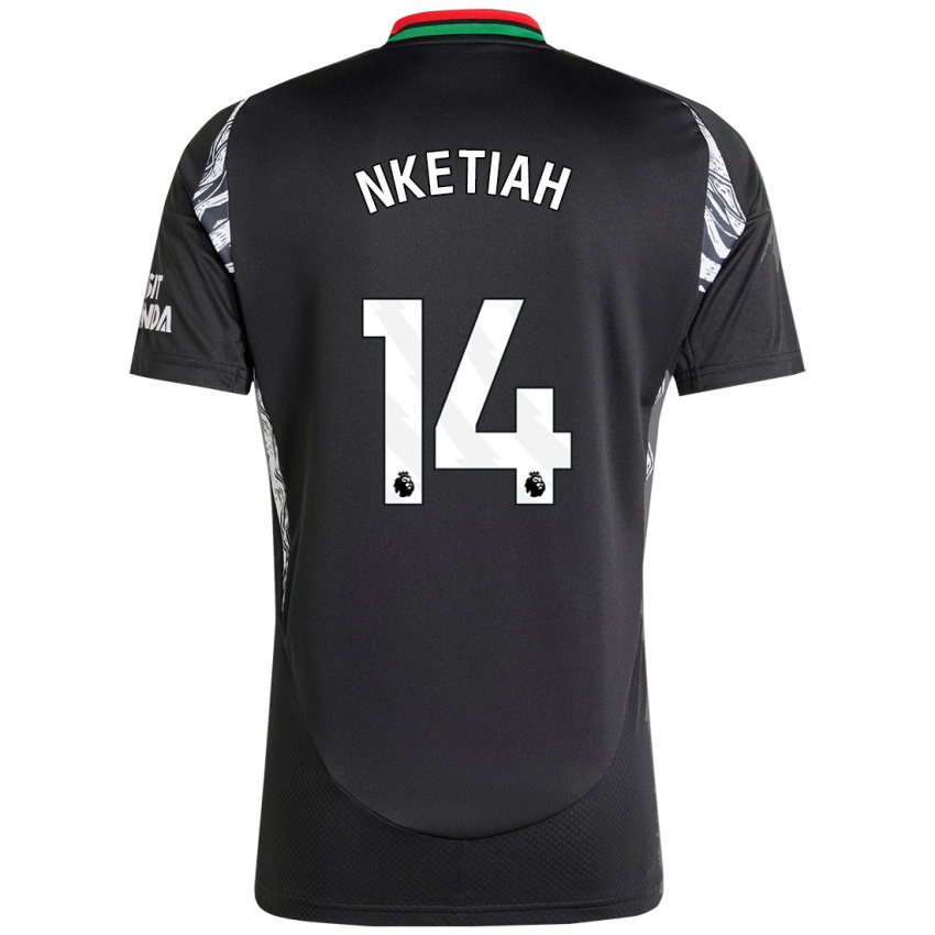 Dames Eddie Nketiah #14 Zwart Uitshirt Uittenue 2024/25 T-Shirt