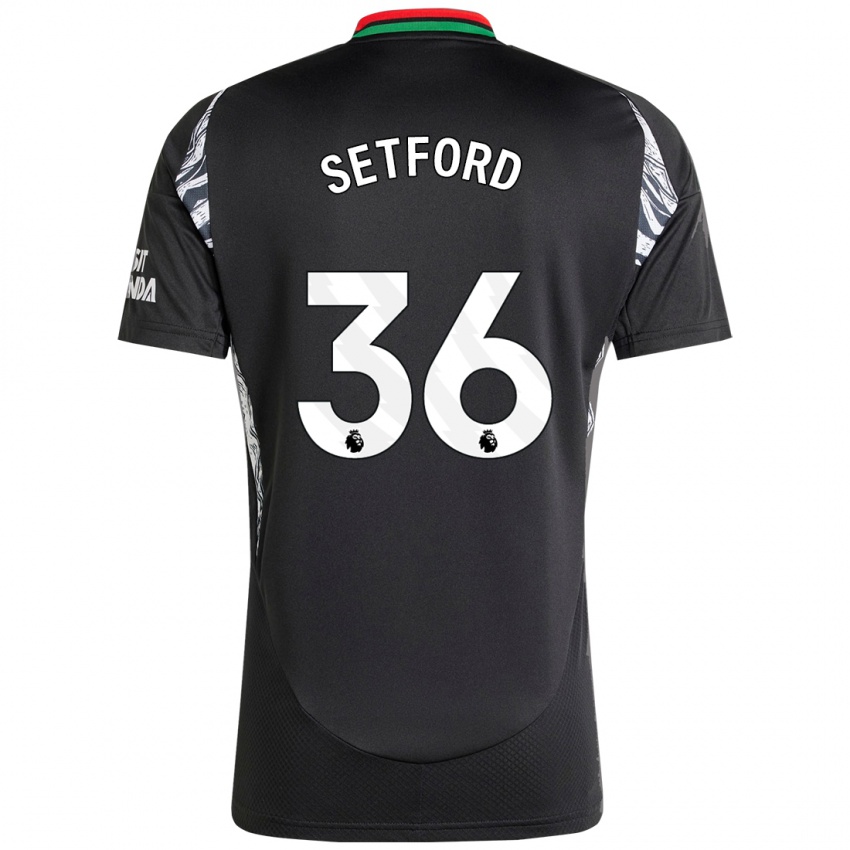 Dames Tommy Setford #36 Zwart Uitshirt Uittenue 2024/25 T-Shirt