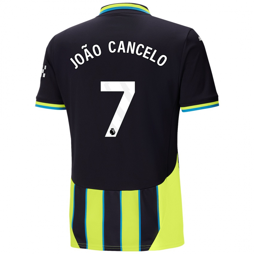 Dames Joao Cancelo #7 Blauw Geel Uitshirt Uittenue 2024/25 T-Shirt