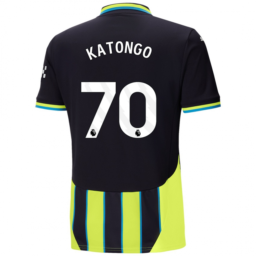 Dames Jadel Katongo #70 Blauw Geel Uitshirt Uittenue 2024/25 T-Shirt