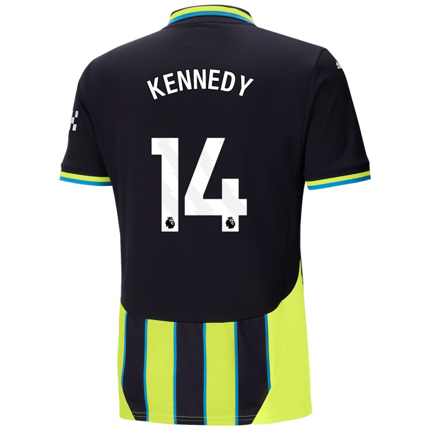 Dames Alanna Kennedy #14 Blauw Geel Uitshirt Uittenue 2024/25 T-Shirt