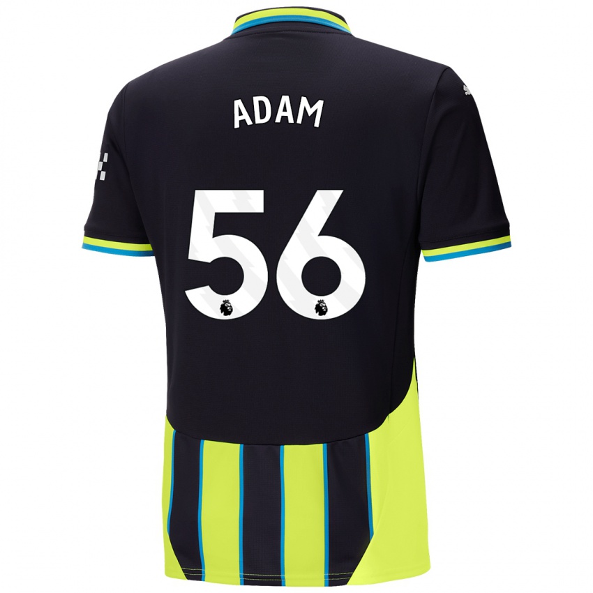 Dames Josh Adam #56 Blauw Geel Uitshirt Uittenue 2024/25 T-Shirt