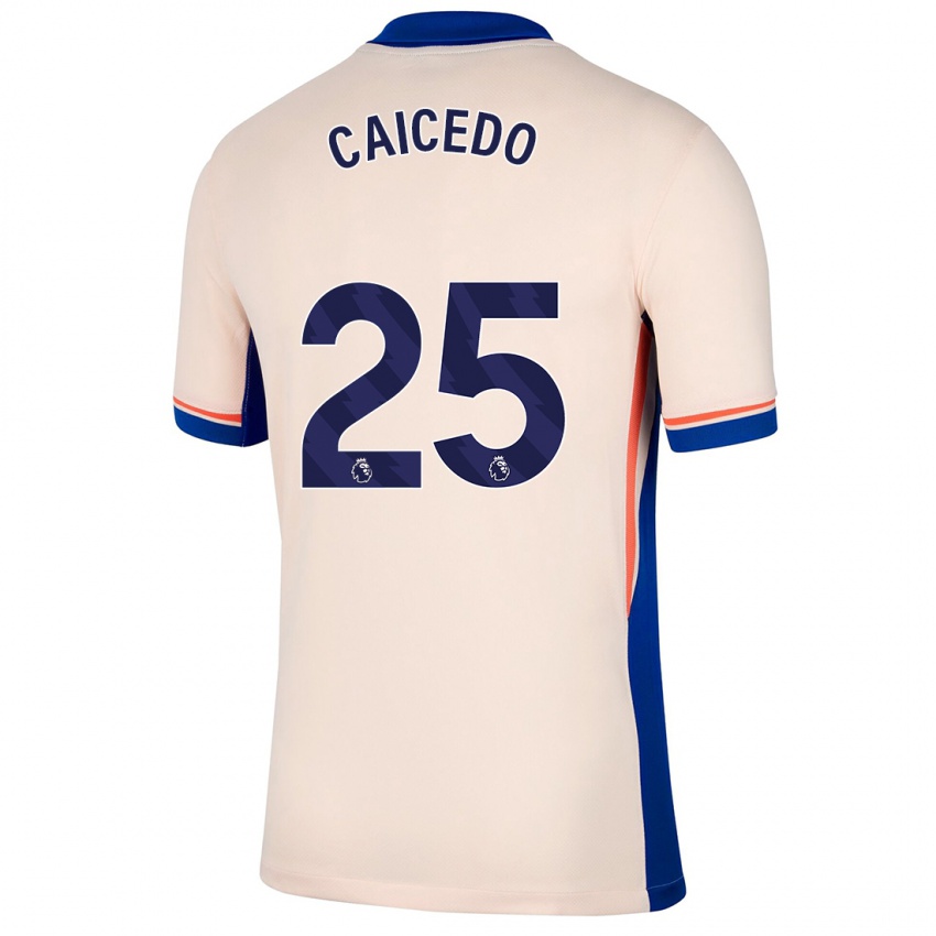 Dames Moises Caicedo #25 Lichtbeige Uitshirt Uittenue 2024/25 T-Shirt