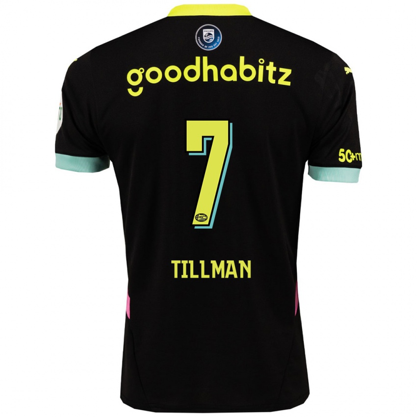 Dames Malik Tillman #7 Zwart Geel Uitshirt Uittenue 2024/25 T-Shirt