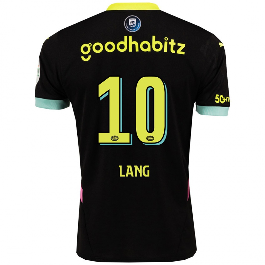 Dames Noa Lang #10 Zwart Geel Uitshirt Uittenue 2024/25 T-Shirt