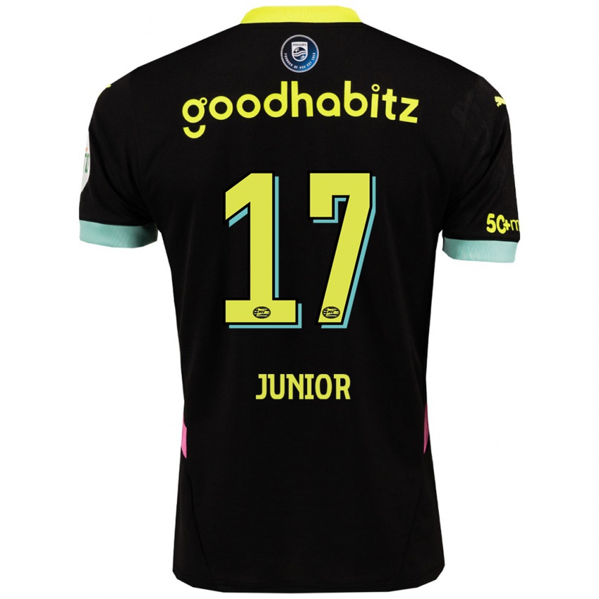 Dames Mauro Junior #17 Zwart Geel Uitshirt Uittenue 2024/25 T-Shirt