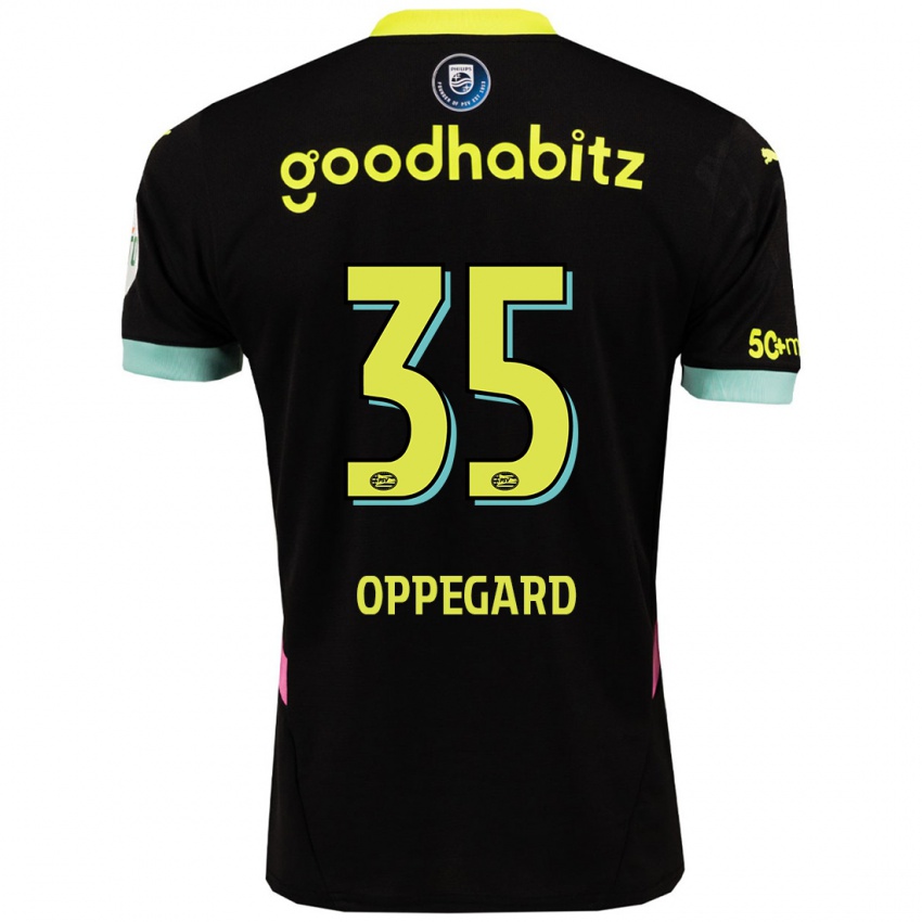 Dames Fredrik Oppegard #35 Zwart Geel Uitshirt Uittenue 2024/25 T-Shirt