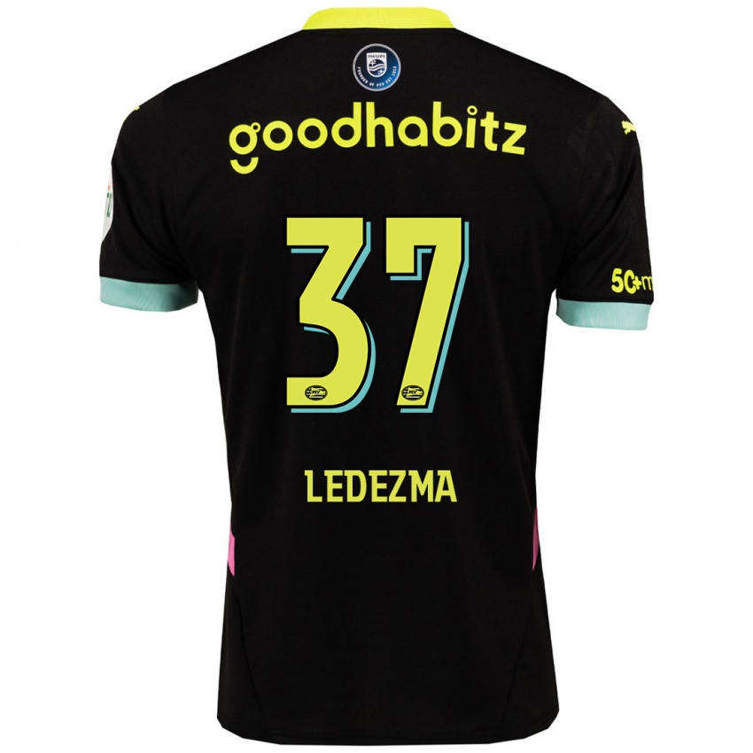 Dames Richard Ledezma #37 Zwart Geel Uitshirt Uittenue 2024/25 T-Shirt