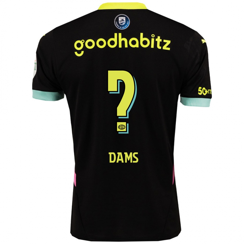 Dames Matteo Dams #0 Zwart Geel Uitshirt Uittenue 2024/25 T-Shirt