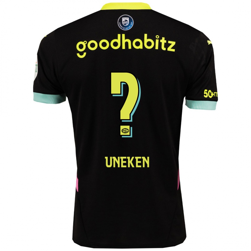 Dames Jesper Uneken #0 Zwart Geel Uitshirt Uittenue 2024/25 T-Shirt