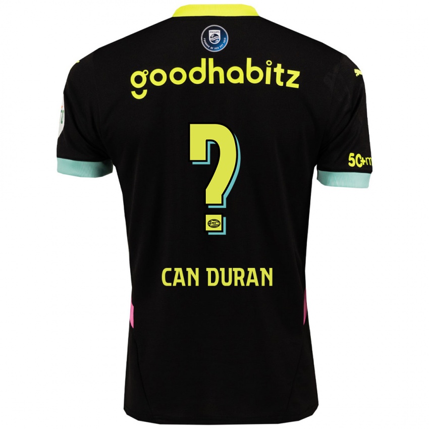 Dames Emre Can Duran #0 Zwart Geel Uitshirt Uittenue 2024/25 T-Shirt