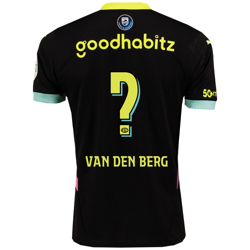 Dames Joel Van Den Berg #0 Zwart Geel Uitshirt Uittenue 2024/25 T-Shirt