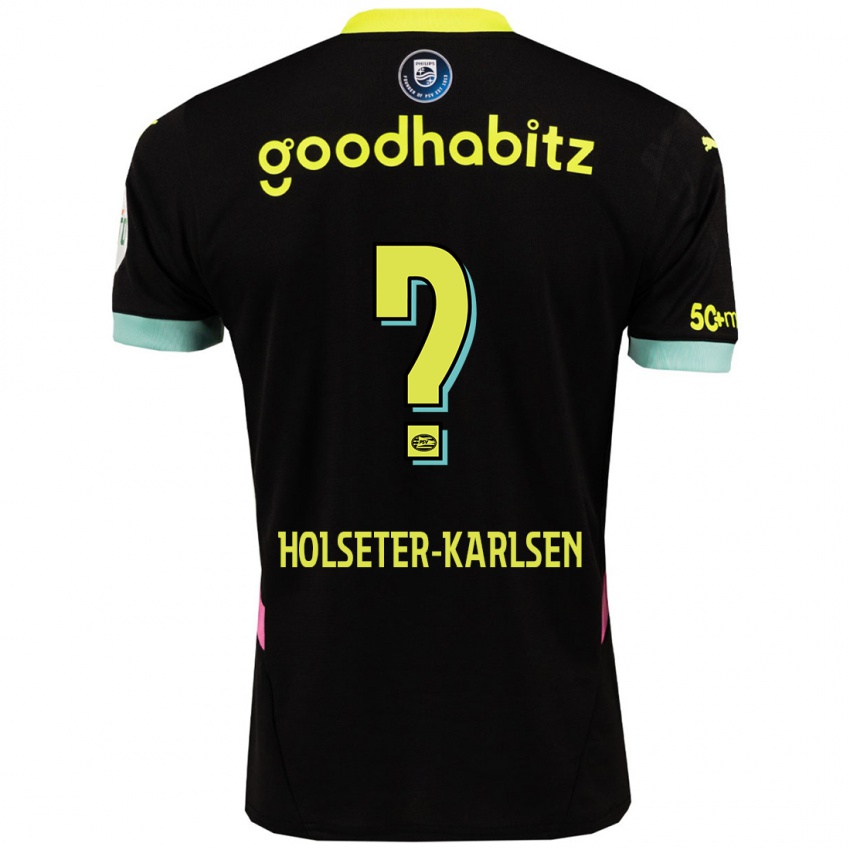 Dames Philip Holseter-Karlsen #0 Zwart Geel Uitshirt Uittenue 2024/25 T-Shirt