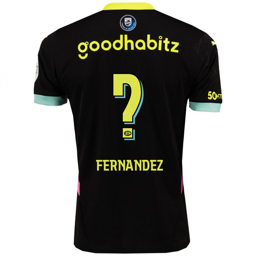 Dames Noah Fernandez #0 Zwart Geel Uitshirt Uittenue 2024/25 T-Shirt