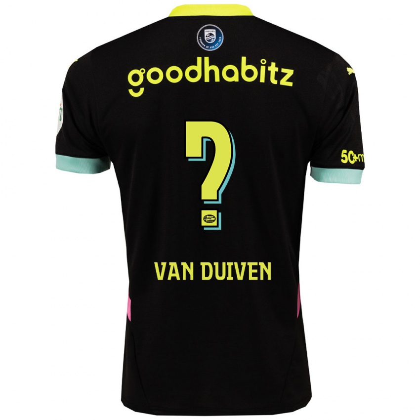 Dames Robin Van Duiven #0 Zwart Geel Uitshirt Uittenue 2024/25 T-Shirt