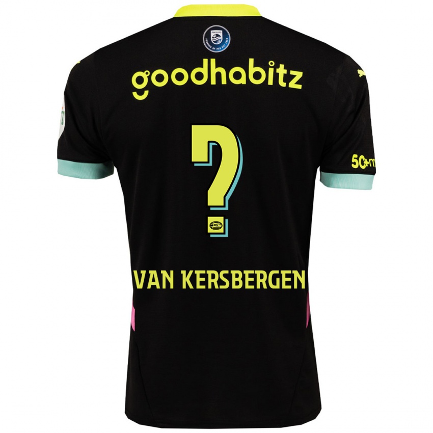 Dames Sander Van Kersbergen #0 Zwart Geel Uitshirt Uittenue 2024/25 T-Shirt