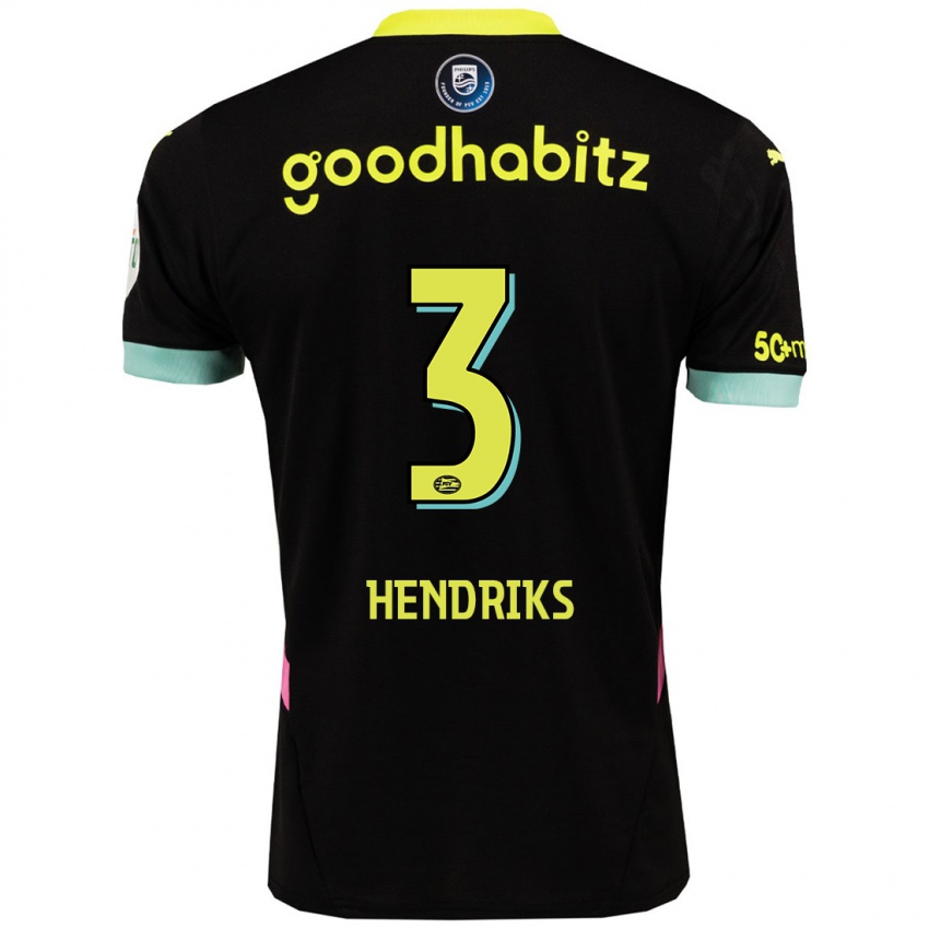 Dames Gwyneth Hendriks #3 Zwart Geel Uitshirt Uittenue 2024/25 T-Shirt