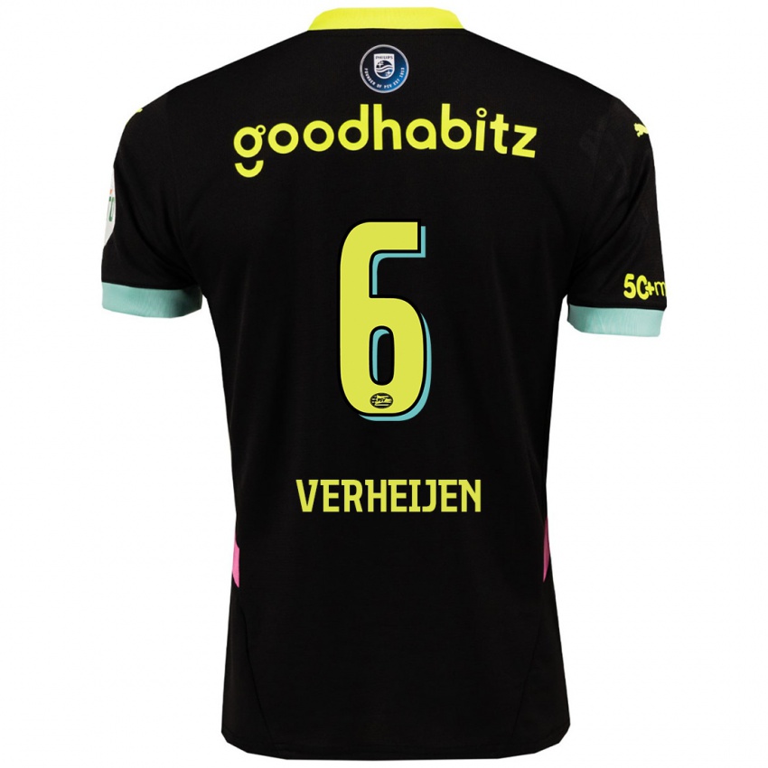 Dames Janneke Verheijen #6 Zwart Geel Uitshirt Uittenue 2024/25 T-Shirt