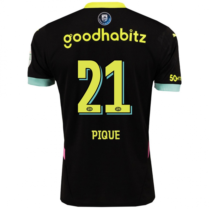 Dames Naomi Piqué #21 Zwart Geel Uitshirt Uittenue 2024/25 T-Shirt