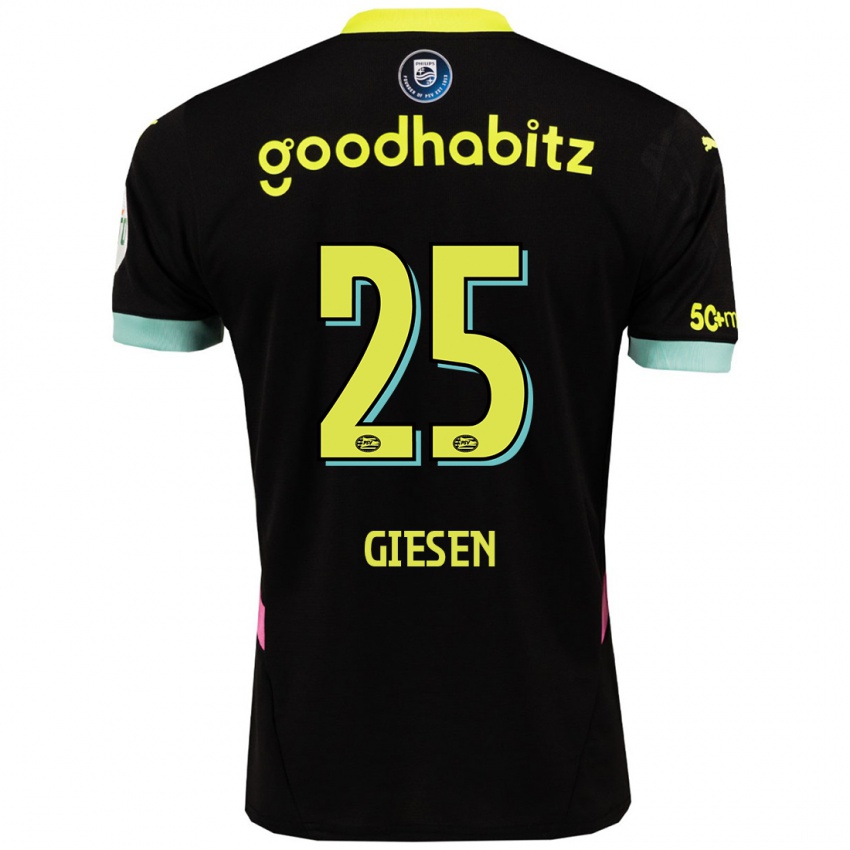 Dames Suzanne Giesen #25 Zwart Geel Uitshirt Uittenue 2024/25 T-Shirt