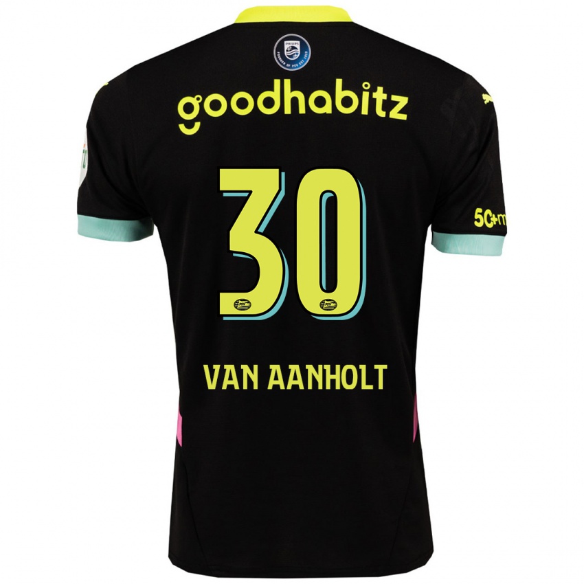 Dames Patrick Van Aanholt #30 Zwart Geel Uitshirt Uittenue 2024/25 T-Shirt