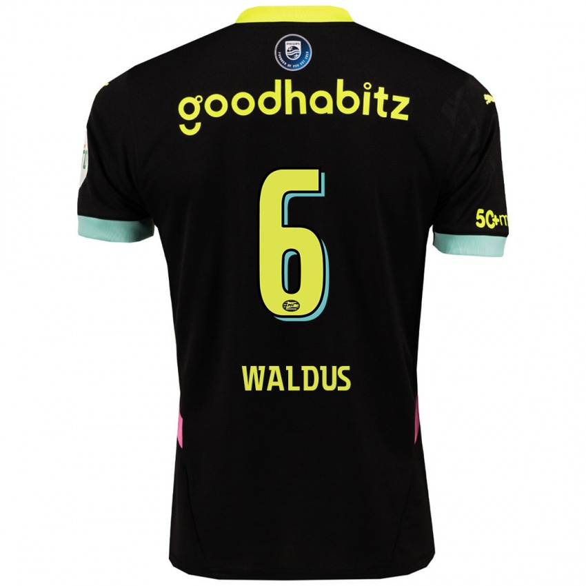 Dames Maruschka Waldus #6 Zwart Geel Uitshirt Uittenue 2024/25 T-Shirt