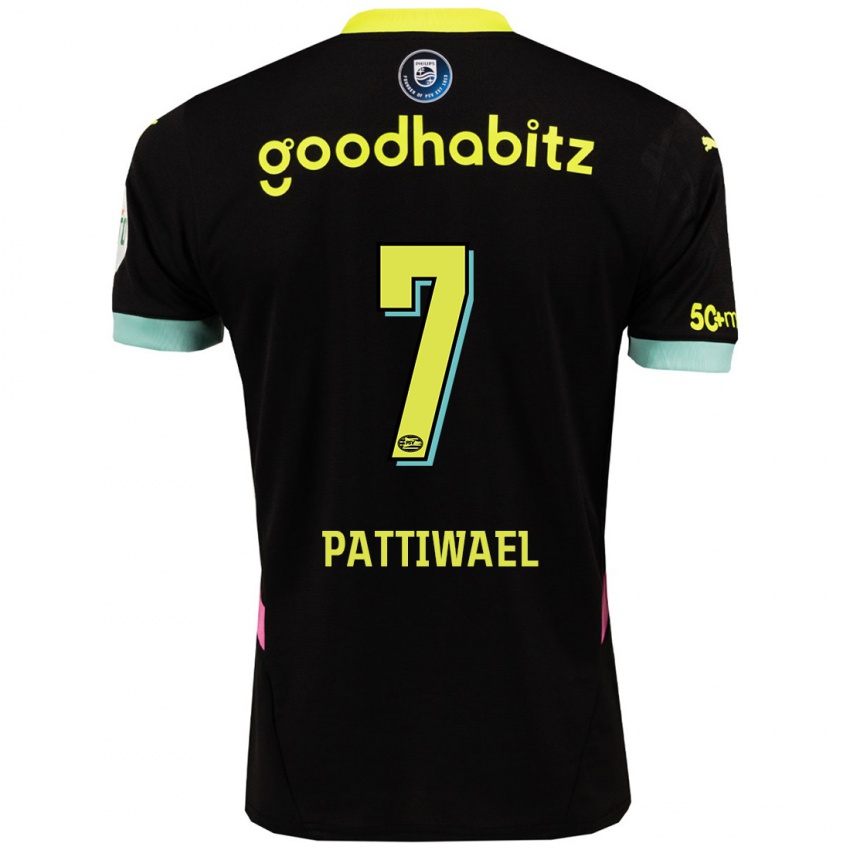 Dames Naomi Pattiwael #7 Zwart Geel Uitshirt Uittenue 2024/25 T-Shirt