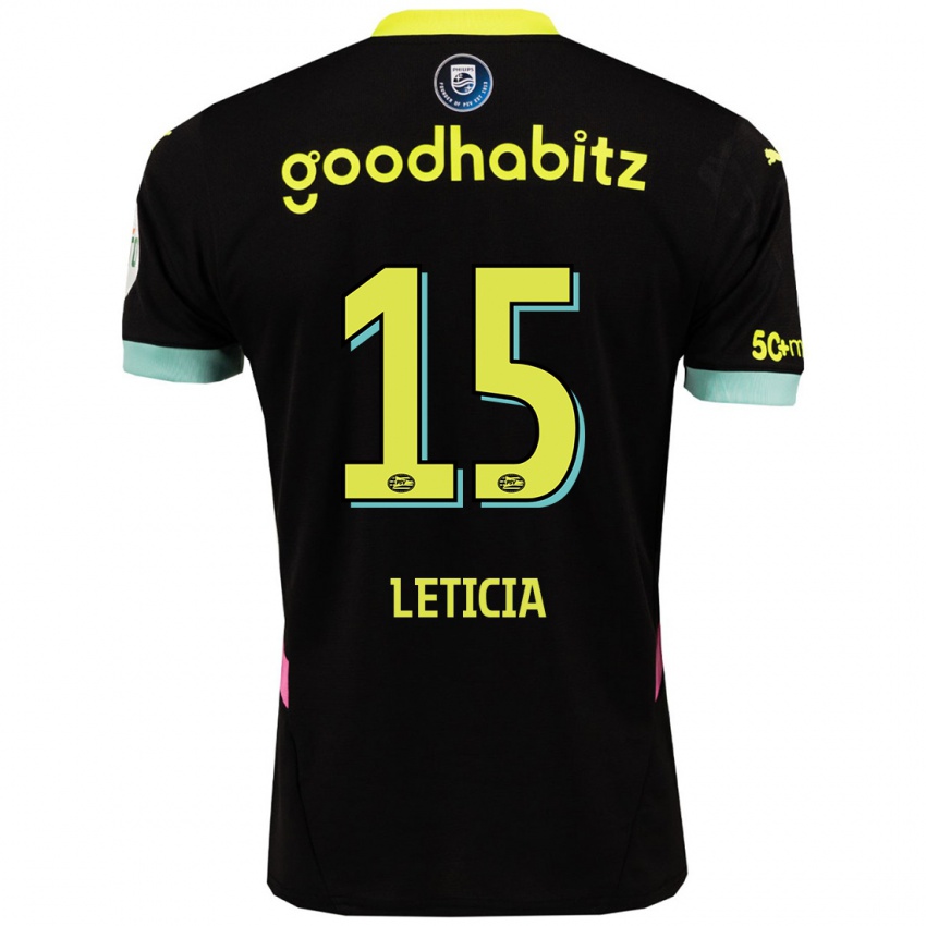 Dames Brazil Bra Leticia #15 Zwart Geel Uitshirt Uittenue 2024/25 T-Shirt