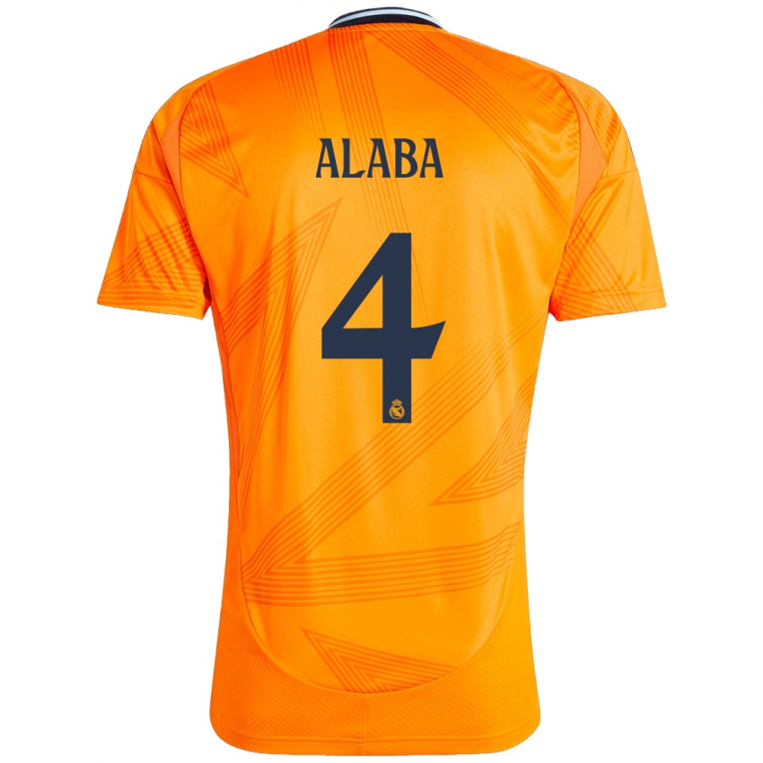 Dames David Alaba #4 Oranje Uitshirt Uittenue 2024/25 T-Shirt