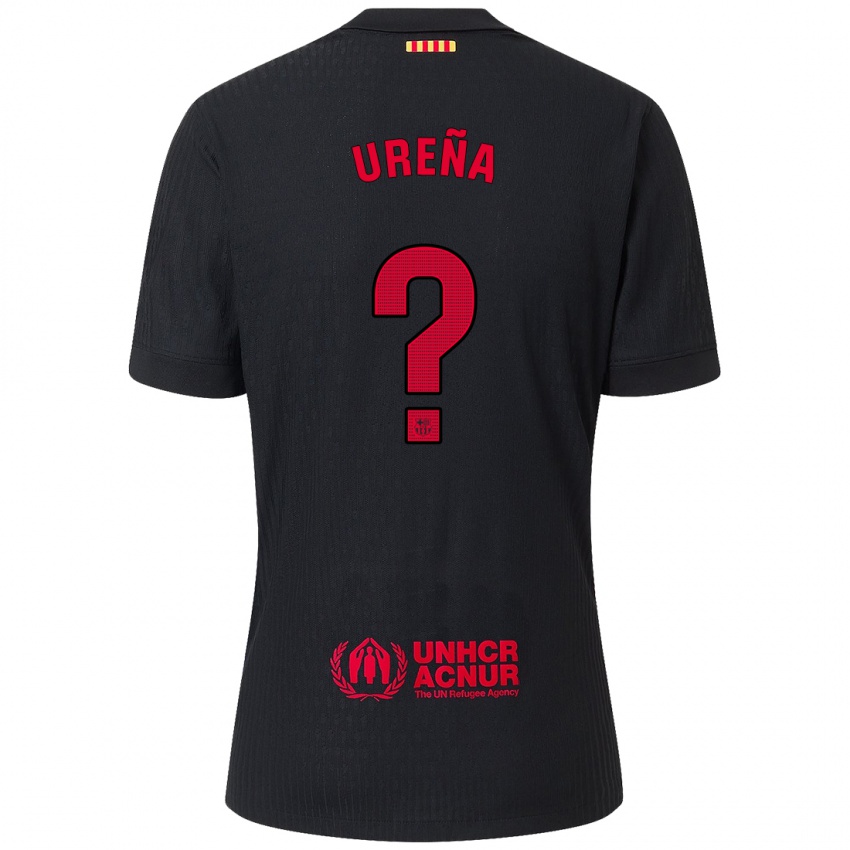 Dames Óscar Ureña #0 Zwart Rood Uitshirt Uittenue 2024/25 T-Shirt