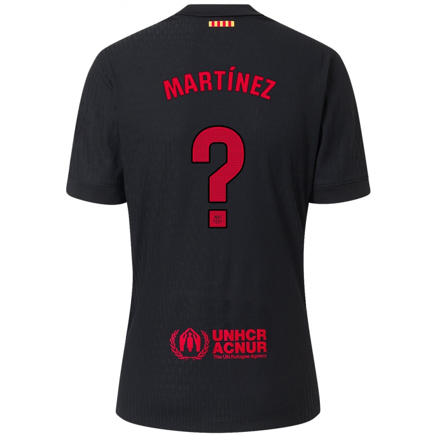 Dames Ïu Martínez #0 Zwart Rood Uitshirt Uittenue 2024/25 T-Shirt