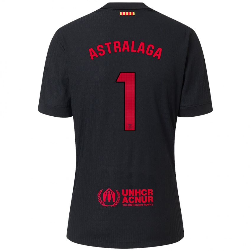 Dames Ander Astralaga #1 Zwart Rood Uitshirt Uittenue 2024/25 T-Shirt