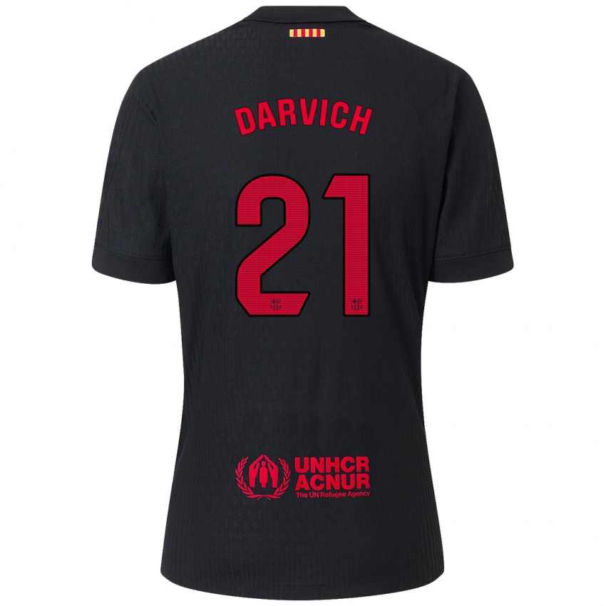 Dames Noah Darvich #21 Zwart Rood Uitshirt Uittenue 2024/25 T-Shirt