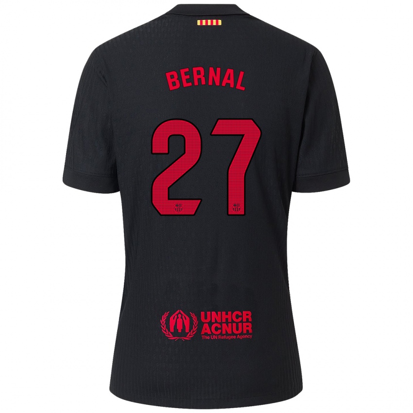 Dames Marc Bernal #27 Zwart Rood Uitshirt Uittenue 2024/25 T-Shirt