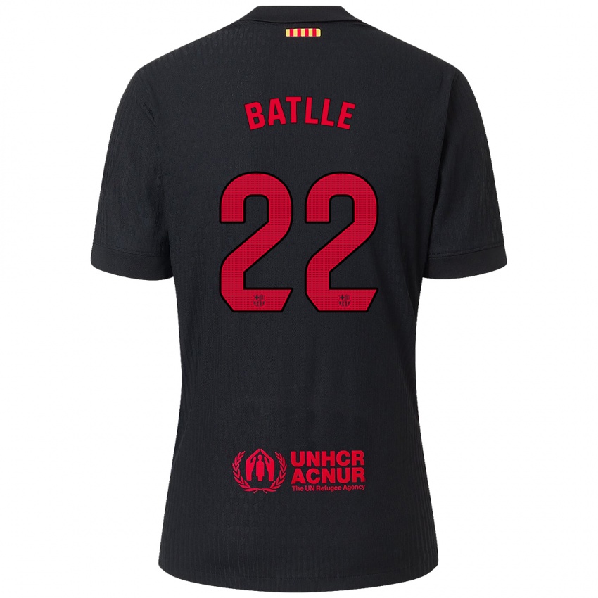 Dames Ona Batlle #22 Zwart Rood Uitshirt Uittenue 2024/25 T-Shirt