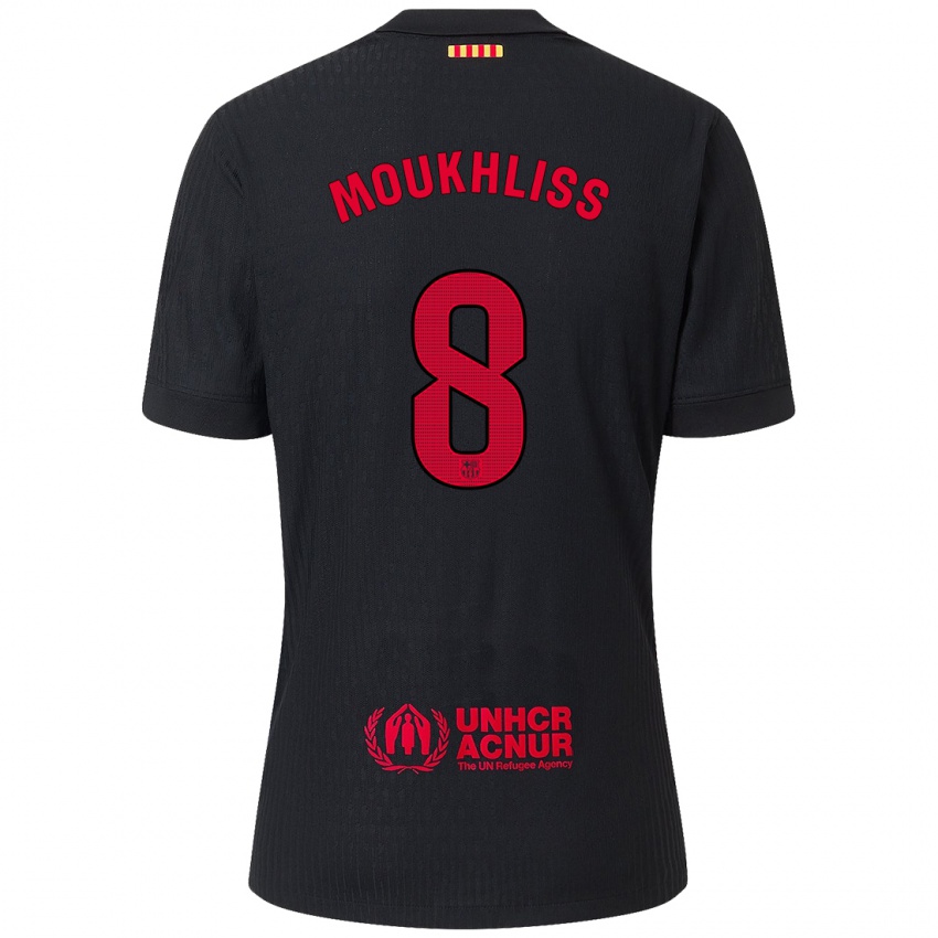 Dames Moha Moukhliss #8 Zwart Rood Uitshirt Uittenue 2024/25 T-Shirt