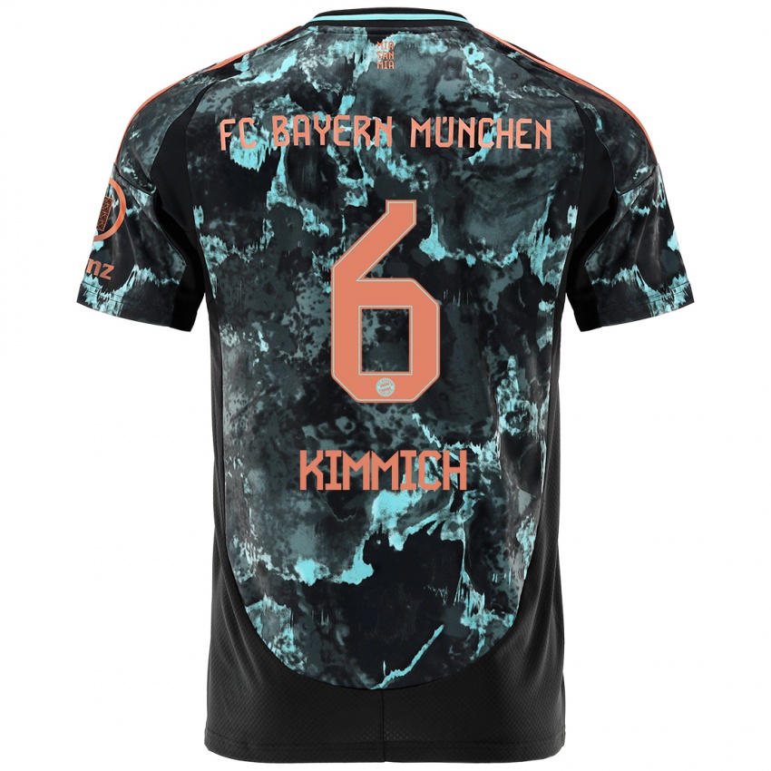 Dames Joshua Kimmich #6 Zwart Uitshirt Uittenue 2024/25 T-Shirt