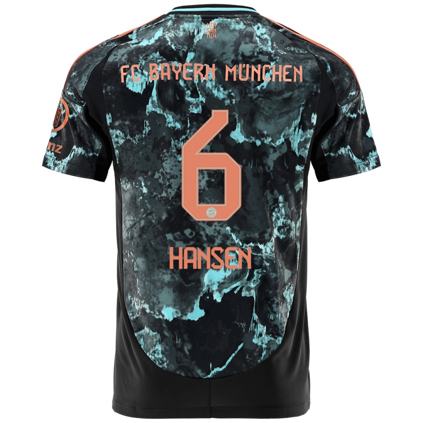 Dames Tuva Hansen #6 Zwart Uitshirt Uittenue 2024/25 T-Shirt