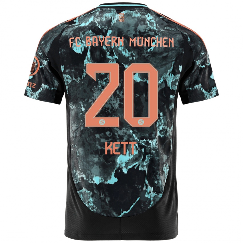 Dames Franziska Kett #20 Zwart Uitshirt Uittenue 2024/25 T-Shirt