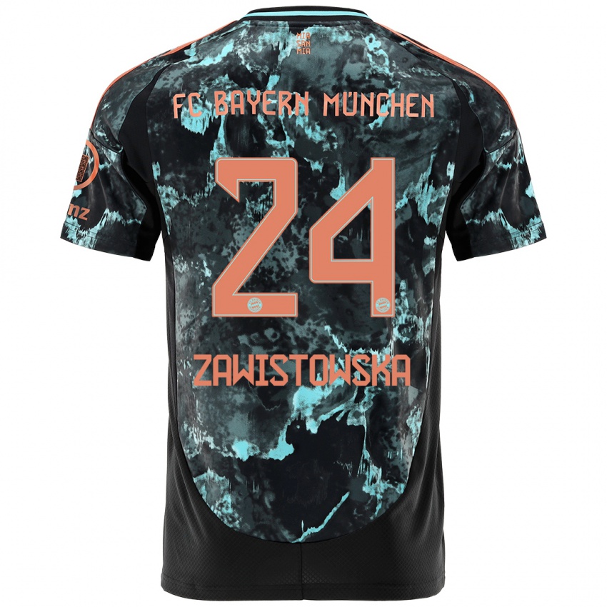 Dames Weronika Zawistowska #24 Zwart Uitshirt Uittenue 2024/25 T-Shirt