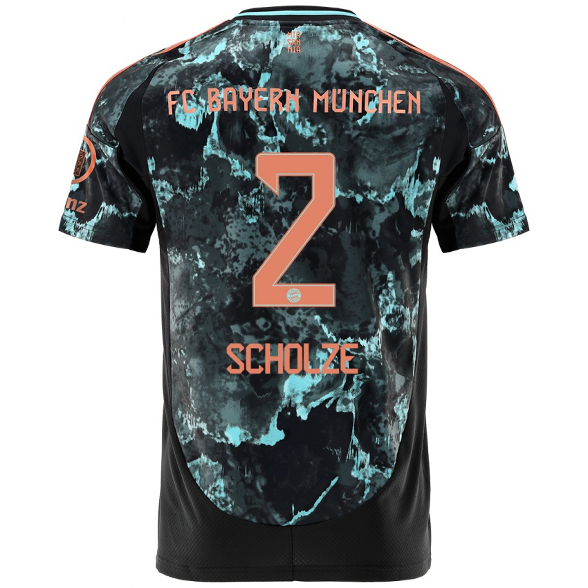 Dames Max Scholze #2 Zwart Uitshirt Uittenue 2024/25 T-Shirt