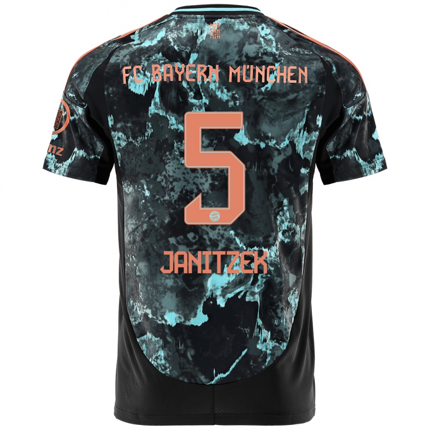 Dames Justin Janitzek #5 Zwart Uitshirt Uittenue 2024/25 T-Shirt