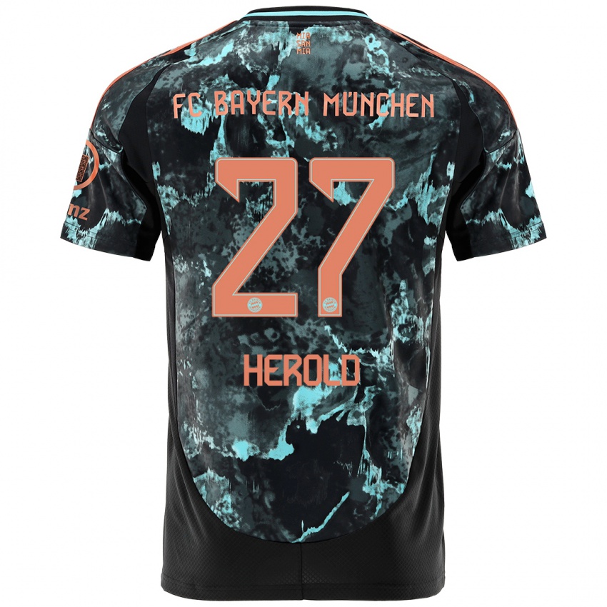 Dames David Herold #27 Zwart Uitshirt Uittenue 2024/25 T-Shirt