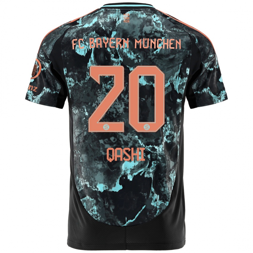 Dames Yousef Qashi #20 Zwart Uitshirt Uittenue 2024/25 T-Shirt